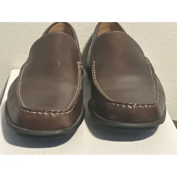 ECCO Shoes Mens 44 Classic Moc 2.0 Driving Loafers Brown Leather Slip On Casual