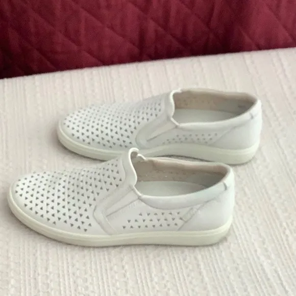 Ecco White Leather Breathable Slip-Ons Sz 39
