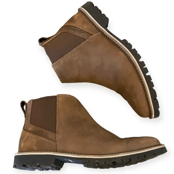 Eddie Bauer 11.5 Men's Severson Chelsea Boots Brown Full Grain Leather