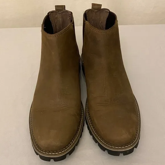 Eddie Bauer 11.5 Men's Severson Chelsea Boots Brown Full Grain Leather