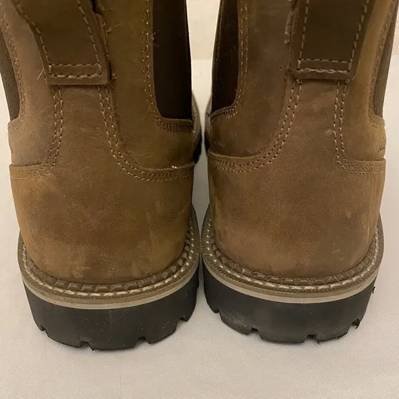 Eddie Bauer 11.5 Men's Severson Chelsea Boots Brown Full Grain Leather