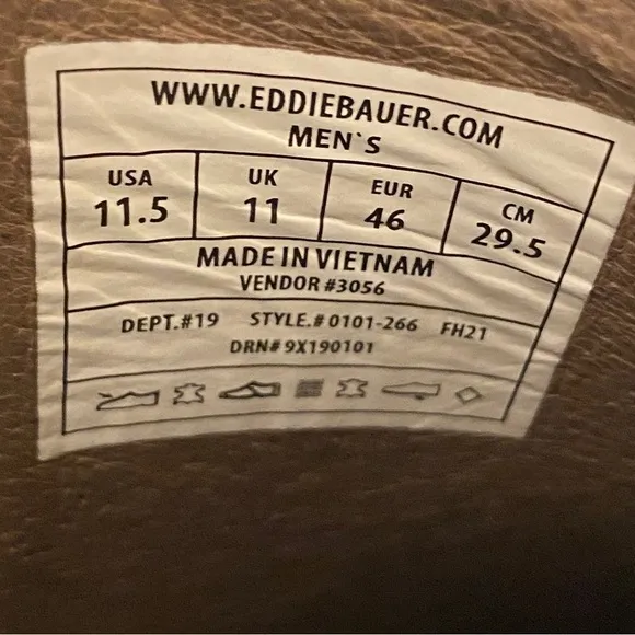 Eddie Bauer 11.5 Men's Severson Chelsea Boots Brown Full Grain Leather
