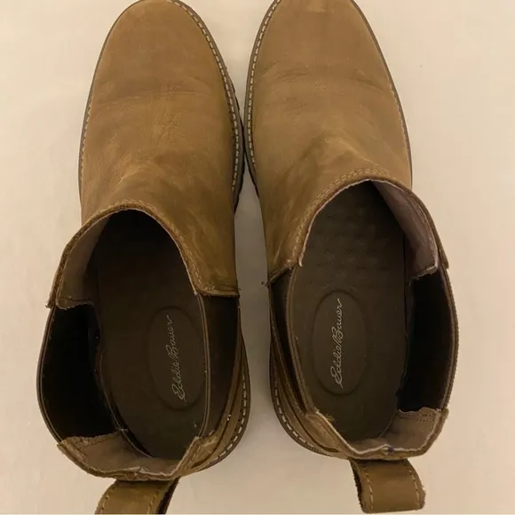 Eddie Bauer 11.5 Men's Severson Chelsea Boots Brown Full Grain Leather