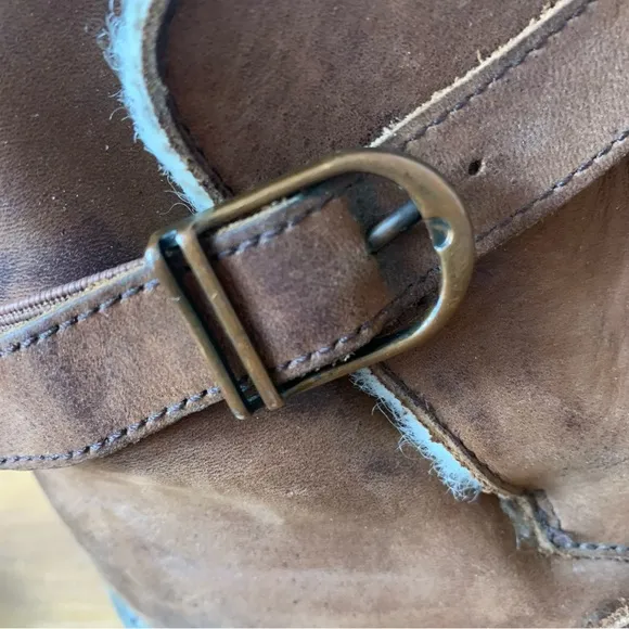 Eddie Bauer Brown Chukka Boots Shearling Fur Lined Size 8.5 Mens