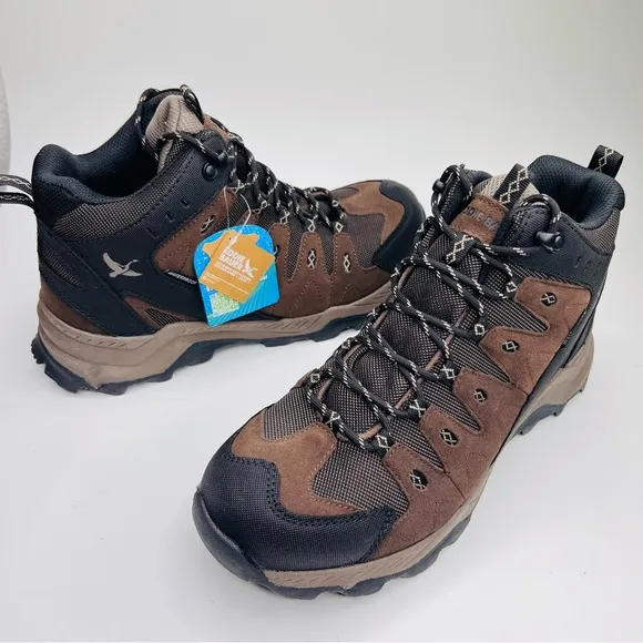 Eddie Bauer Maple Ridge Brown Leather Outdoor Waterproof Hiking Boots