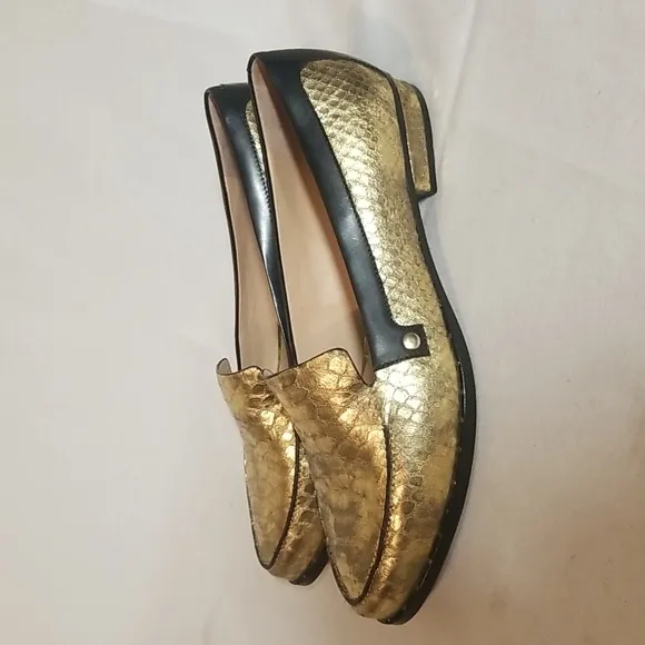 Eight Fifteen Patti Gold Leather Loafers