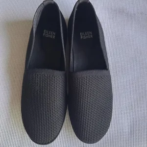 Eileen Fisher Black Flats Slip-On Loafers