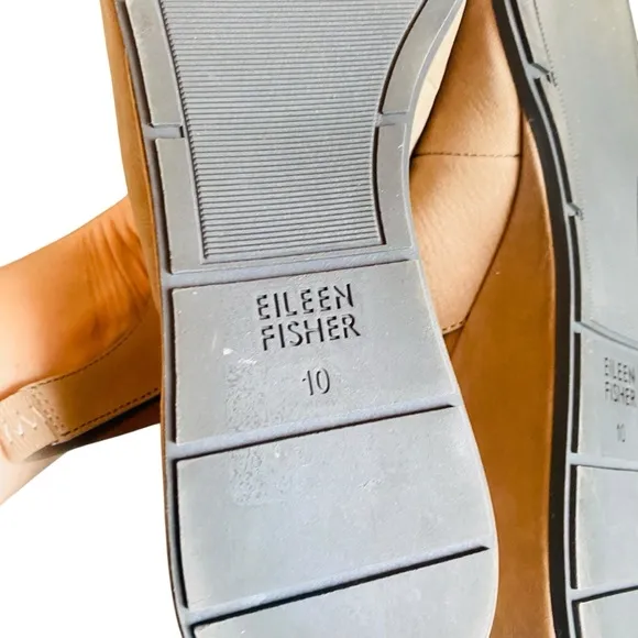 Eileen Fisher Devi Flats Size 10 Latte Pointed Toe