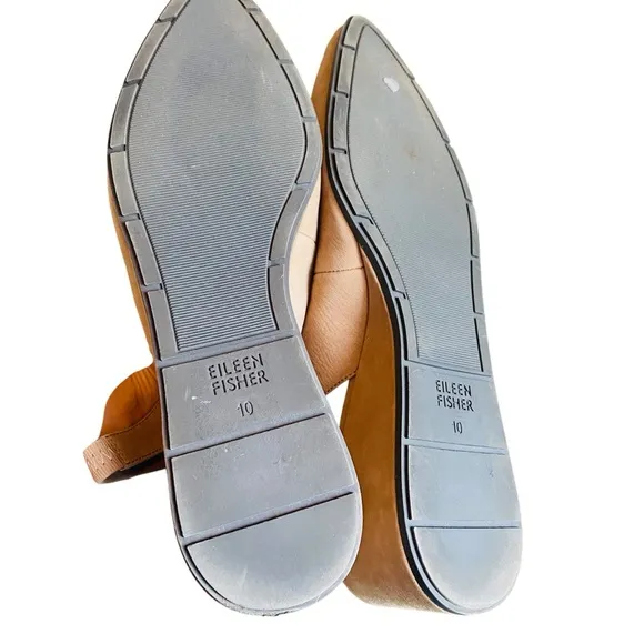 Eileen Fisher Devi Flats Size 10 Latte Pointed Toe