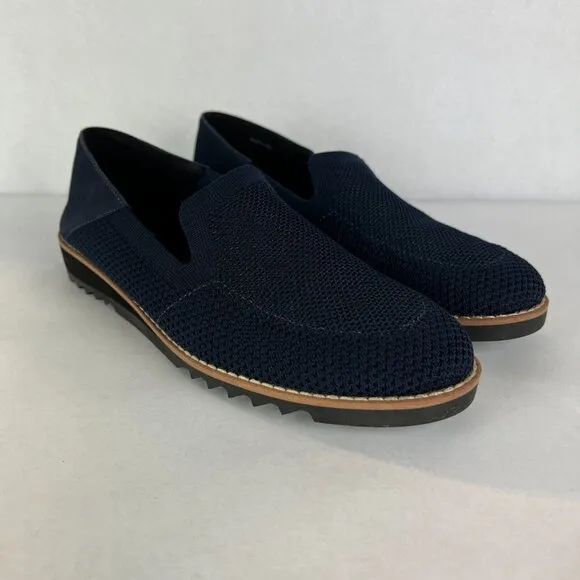 Eileen Fisher Loafers Flats Womens 6.5 Navy Novo Knit Stretch Slip On Comfort‎