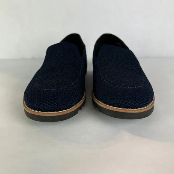 Eileen Fisher Loafers Flats Womens 6.5 Navy Novo Knit Stretch Slip On Comfort‎
