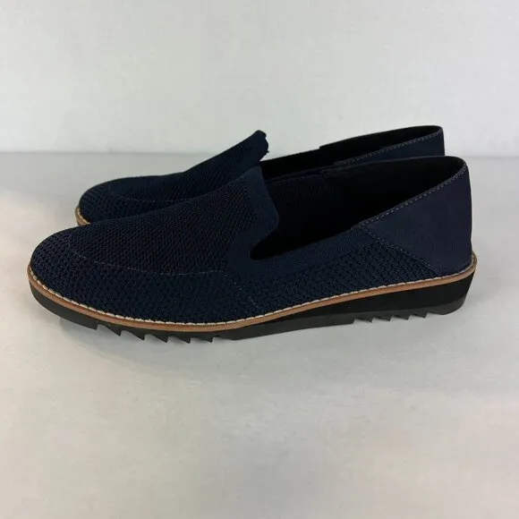 Eileen Fisher Loafers Flats Womens 6.5 Navy Novo Knit Stretch Slip On Comfort‎