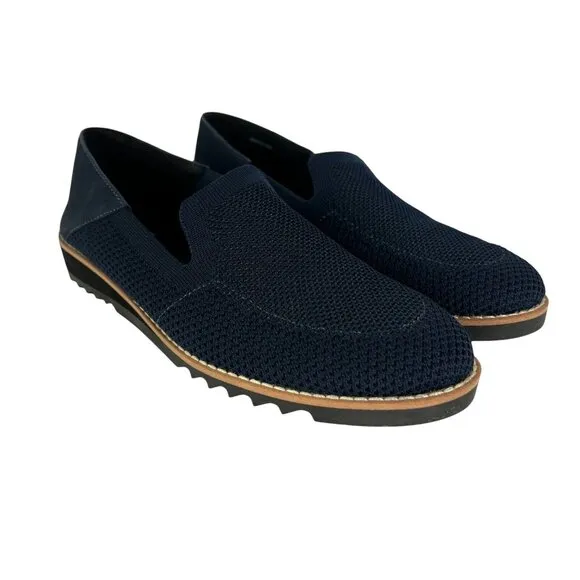 Eileen Fisher Loafers Flats Womens 6.5 Navy Novo Knit Stretch Slip On Comfort‎
