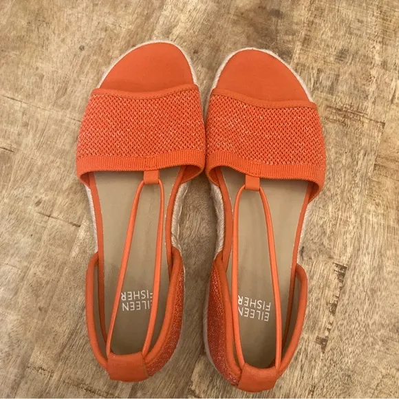Eileen Fisher Magma Melange Stretch Casual Knit Slip-On Espadrilles Sandals SZ 6