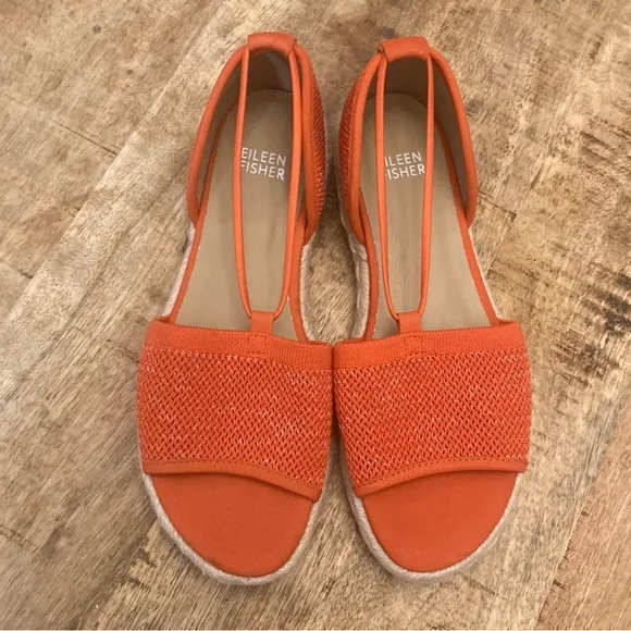 Eileen Fisher Magma Melange Stretch Casual Knit Slip-On Espadrilles Sandals SZ 6