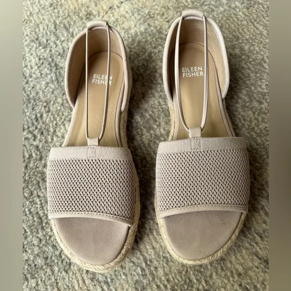 Eileen Fisher Mews Mesh Espadrilles Womens 7 Blush Slip On Sandals