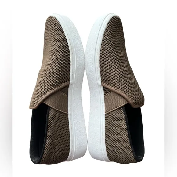 Eileen Fisher Pep Slip On Olive Brown Platform Sneakers Size 9.