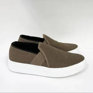 Eileen Fisher Slip On Sneakers Olive 7 Mesh Pep Platform Stretch