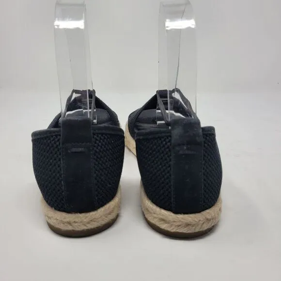 Eileen Fisher Vegan Shoes 6 Mews Mesh Slip-On Espadrilles Peep Toe Black Casual