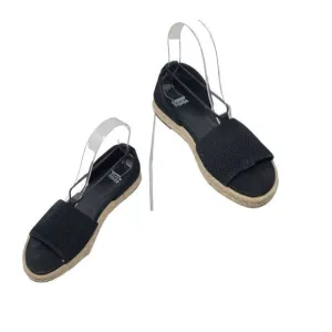 Eileen Fisher Vegan Shoes 6 Mews Mesh Slip-On Espadrilles Peep Toe Black Casual