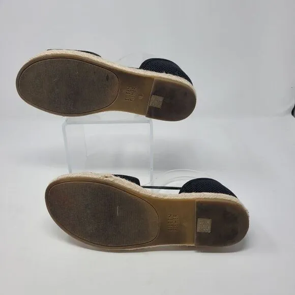 Eileen Fisher Vegan Shoes 6 Mews Mesh Slip-On Espadrilles Peep Toe Black Casual