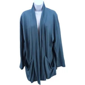 Eileen Fisher Women’s Size 2X Relaxed Blue Cardigan Minimalist Workwear Eco NWOT