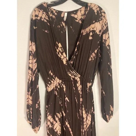 Elan Maxi Dress Shibori Dyed Beach Coverup Sheer ~ Lux Summer Days ~ Sz L