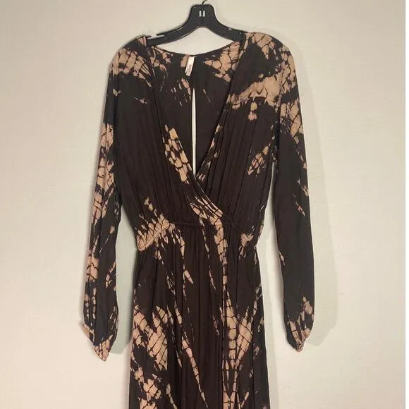 Elan Maxi Dress Shibori Dyed Beach Coverup Sheer ~ Lux Summer Days ~ Sz L