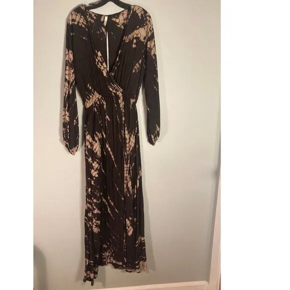 Elan Maxi Dress Shibori Dyed Beach Coverup Sheer ~ Lux Summer Days ~ Sz L