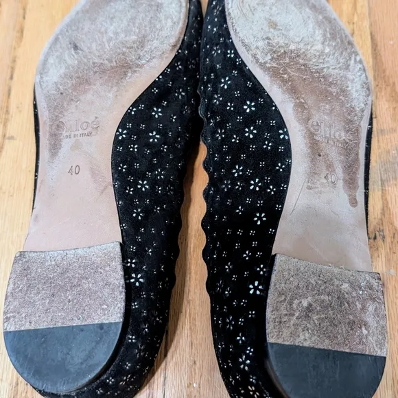 Elegant Black Floral Women's Flats