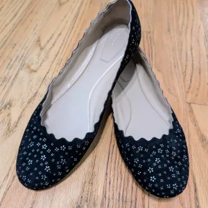 Elegant Black Floral Women's Flats