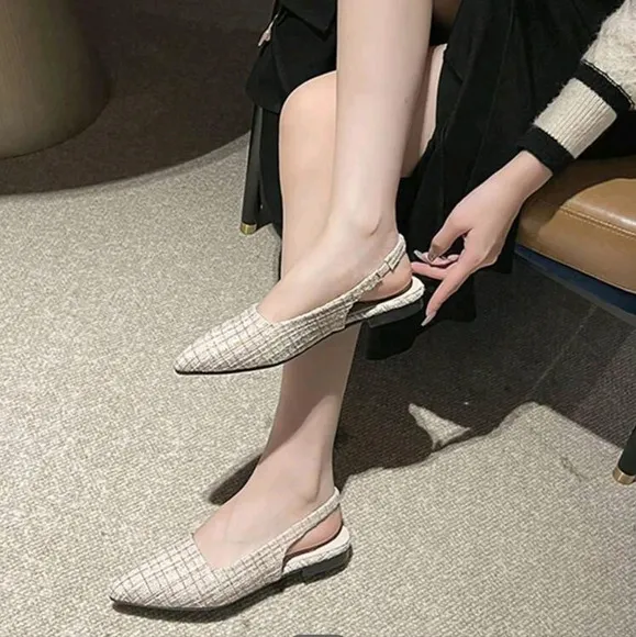 Elegant Women's Shoes - Pointed Toe Low-Heeled French Style Romantic Ladies'