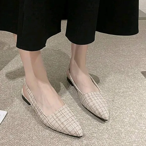 Elegant Women's Shoes - Pointed Toe Low-Heeled French Style Romantic Ladies'