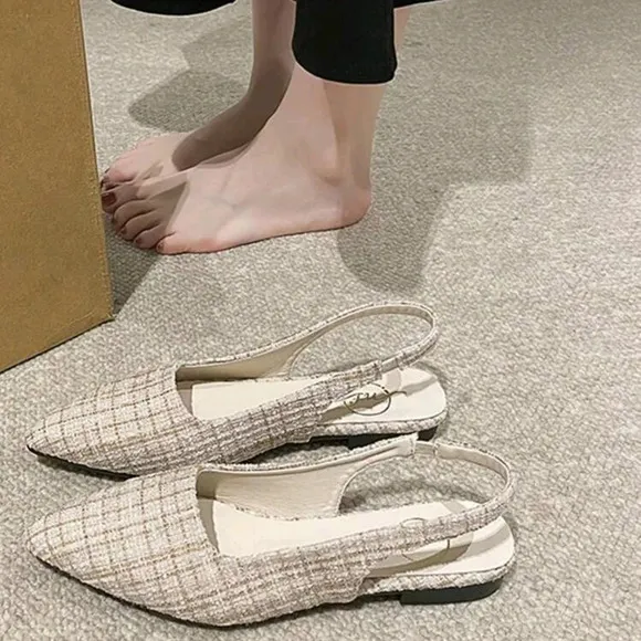 Elegant Women's Shoes - Pointed Toe Low-Heeled French Style Romantic Ladies'