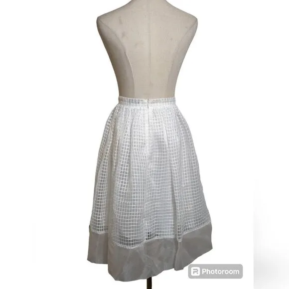 Elizabeth and James White Mesh  Tulle Skirt