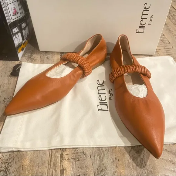 ELLEME Women’s Chouchou Ballerina Ochre Leather Ballet Flats Size 37 MSRP $406