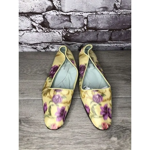 Emma Hope for Paul Smith Yellow Silk Purple Floral Ballet Flats Women’s 38EU/7.5