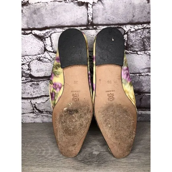 Emma Hope for Paul Smith Yellow Silk Purple Floral Ballet Flats Women’s 38EU/7.5