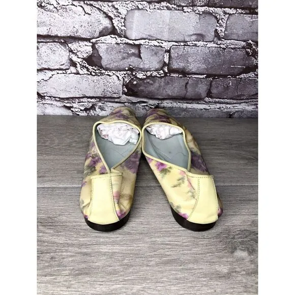 Emma Hope for Paul Smith Yellow Silk Purple Floral Ballet Flats Women’s 38EU/7.5