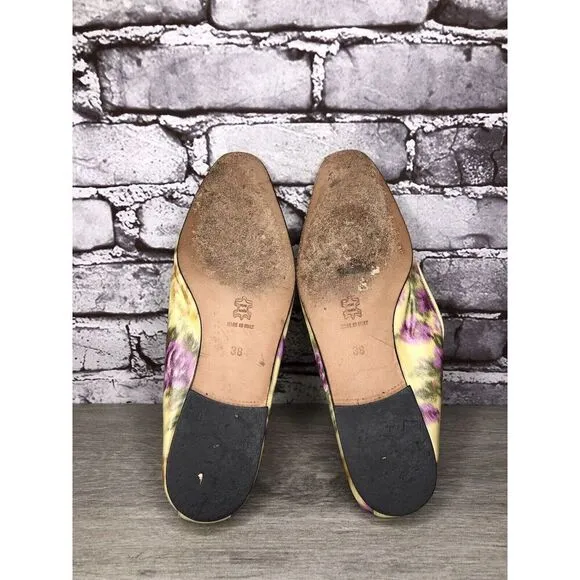 Emma Hope for Paul Smith Yellow Silk Purple Floral Ballet Flats Women’s 38EU/7.5