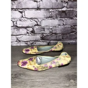 Emma Hope for Paul Smith Yellow Silk Purple Floral Ballet Flats Women’s 38EU/7.5