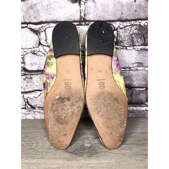 Emma Hope for Paul Smith Yellow Silk Purple Floral Ballet Flats Women’s 38EU/7.5