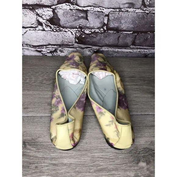 Emma Hope for Paul Smith Yellow Silk Purple Floral Ballet Flats Women’s 38EU/7.5