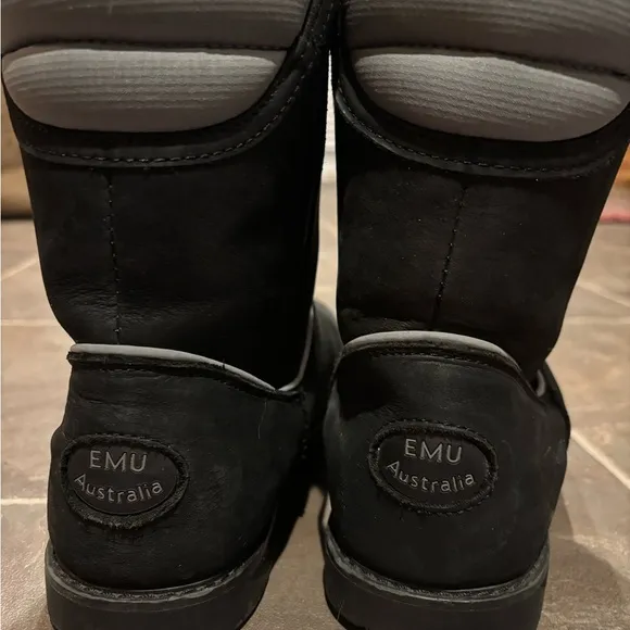 EMU Australia Judbury Waterproof Winter Boots Black with Grey Casual Snow Boots