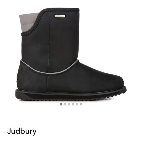 EMU Australia Judbury Waterproof Winter Boots Black with Grey Casual Snow Boots