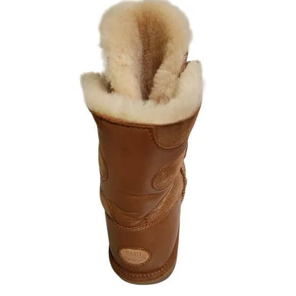 EMU Australia NIB Delegate 100% Sheepskin Boots Chestnut W11263 Size 10W