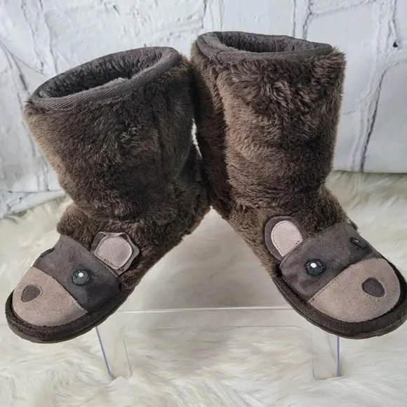 EMU Australia Unisex Boys Girls 3 Winter Boots Wool Brown Bear Shearling Warm