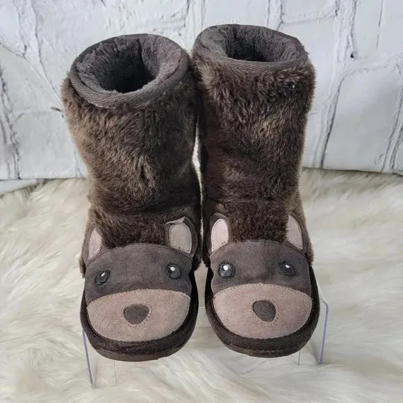 EMU Australia Unisex Boys Girls 3 Winter Boots Wool Brown Bear Shearling Warm