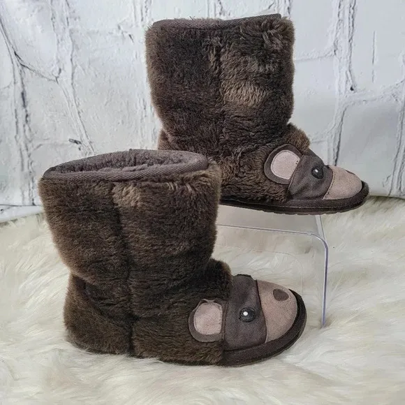 EMU Australia Unisex Boys Girls 3 Winter Boots Wool Brown Bear Shearling Warm