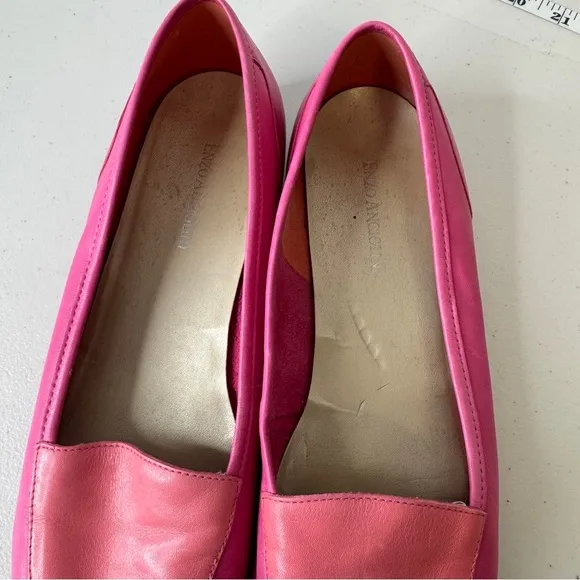 Enzo Angiolini Two Tone Pink Barbie Core Leather Loafers Flats Size 9.5